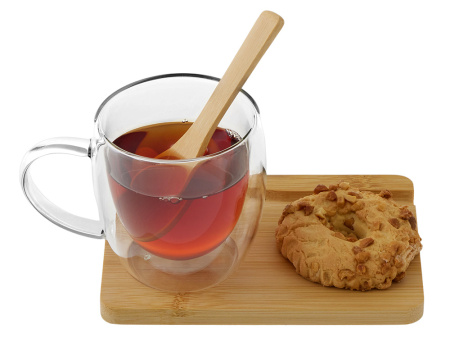 Кружка с двойными стенками на подставке с ложкой "Teatrio"