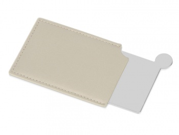 Зеркало в чехле "Style", серебристый/бежевый