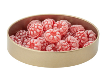 Ж/б "По-сибирски" + монпансье малиновые. Чёрный чай с травами.