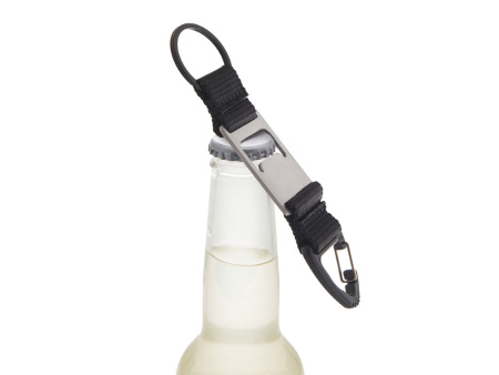 Брелок-ремувка с открывашкой и карабином "Champion", черный