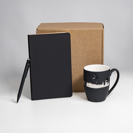 Набор подарочный ARISTOCRATIC: ежедневник, ручка, кружка, черный/серебро