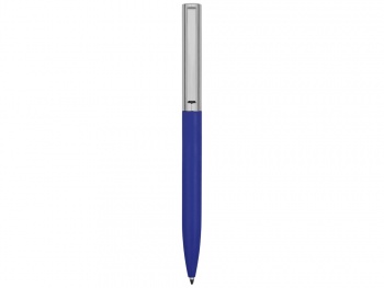 Ручка металлическая soft-touch шариковая «Tally» с зеркальным слоем, серебристый/синий