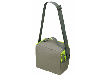Изотермическая сумка-холодильник "Neo Classic" c контрастной молнией, серый/зеленое яблоко