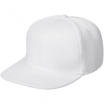 Бейсболка Snapback с прямым козырьком, белая Бейсболка Snapback с прямым козырьком, белая