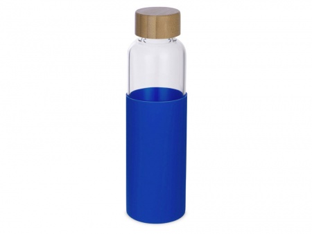 Бутылка для воды стеклянная "Refine", в чехле, 550 мл, синий