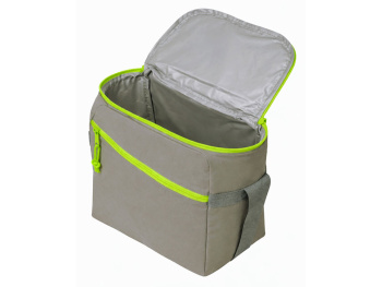 Изотермическая сумка-холодильник "Neo Classic" c контрастной молнией, серый/зеленое яблоко