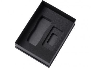 Подарочный набор c вакуумной термокружкой и повербанком С1, темно-синий