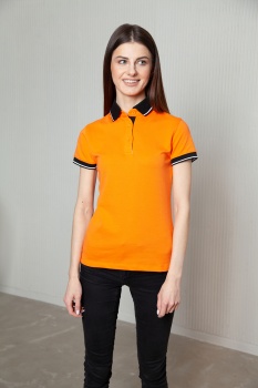 Рубашка поло женская STAN с контрастными деталями хлопок/полиэстер 185, 04CW, Жёлтый,  (12/1)  (50/XL)