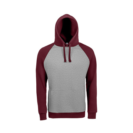 Толстовка "Seattle", серый/бордовый_M, 80% х/б, 20% п/э, 280 м/г2
