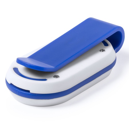 Светоотражатель с фонариком на клипсе HESPAR, синий, пластик