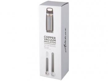 Спортивная медная бутылка с вакуумной изоляцией Valhalla объемом 600 мл, черный (Р)