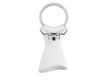 Брелок со сменными декоративными насадками в виде платьев и сумочки, розовый/белый/серебристый