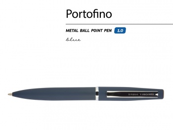 Ручка металлическая шариковая "Portofino", софт-тач, 1.0 мм, синий Ручка металлическая шариковая "Portofino", софт-тач, 1.0 мм, синий