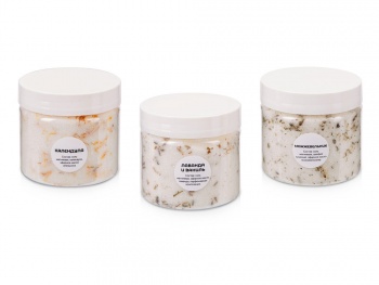 Подарочный набор с солью для ванны и свечой, белый