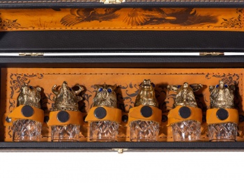 Подарочный набор "Русская охота", темно-коричневый/рыжий