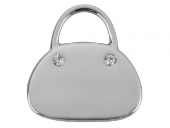 Брелок со сменными декоративными насадками в виде платьев и сумочки, розовый/белый/серебристый