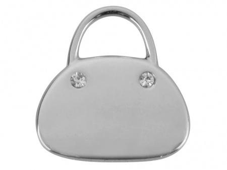 Брелок со сменными декоративными насадками в виде платьев и сумочки, розовый/белый/серебристый