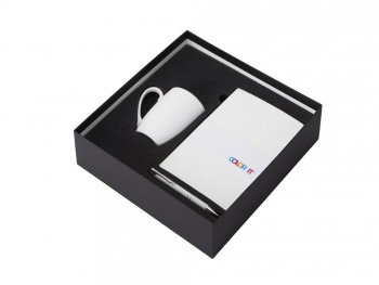 Подарочный набор с блокнотом С1, металлической ручкой и кружкой, белый