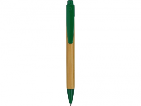 Ручка шариковая "Borneo" из бамбука, зеленый, черные чернила