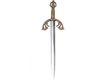 Нож на подставке «Сэр Ланселот», серебристый/золотистый/красное дерево