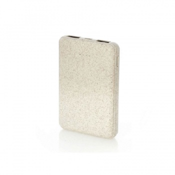 Универсальный аккумулятор SHIDEN, пластик с пшеничным волокном, 5000мАч, бежевый