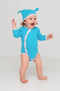 Боди детское Baby Prime, бирюзовое с розовым Боди детское Baby Prime, бирюзовое с розовым