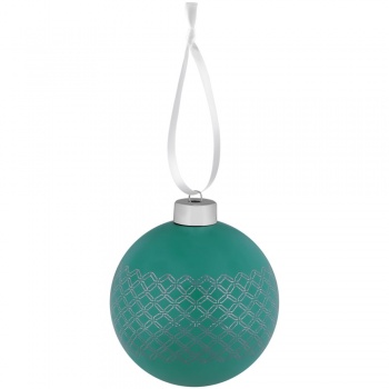 Елочный шар Queen с лентой, 10 см, зеленый
