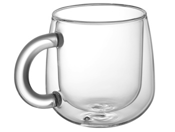 Кружка с двойными стенками с широкой ручкой "Fog", прозрачный