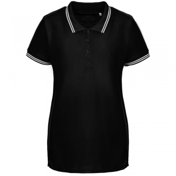 Рубашка поло женская Virma Stripes Lady, черная Рубашка поло женская Virma Stripes Lady, черная