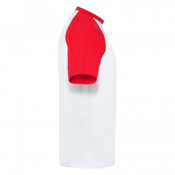 Футболка "Short Sleeve Baseball T", белый с красным_2XL, 100% х/б, 160 г/м2 Футболка "Short Sleeve Baseball T", белый с красным_2XL, 100% х/б, 160 г/м2