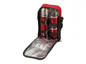 Набор "Походный": термос, 2 кружки, красный (Р)