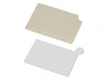 Зеркало в чехле "Style", серебристый/бежевый