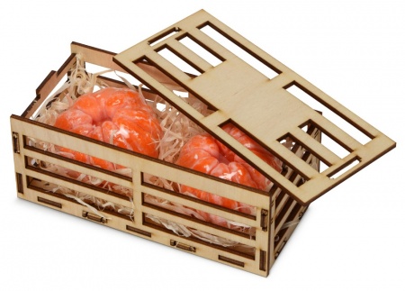 Набор мыла ручной работы "Мандарины", в деревянной коробке