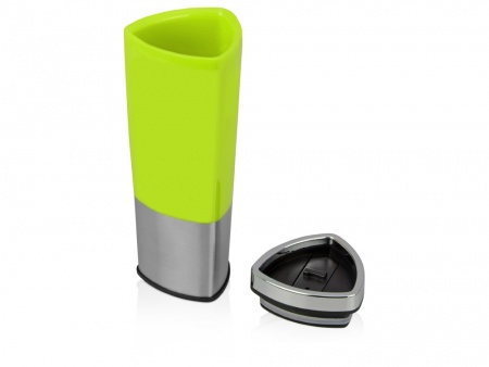 Кружка с термоизоляцией «Пиренеи», зеленое яблоко/серебристый