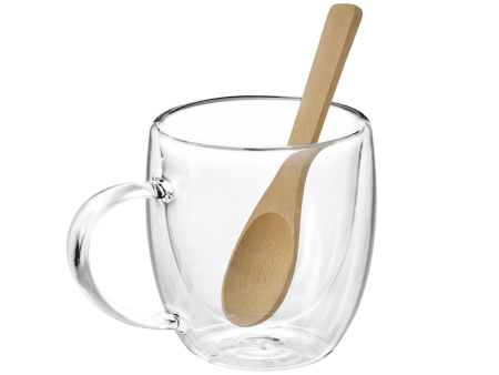 Кружка с двойными стенками на подставке с ложкой "Teatrio"