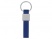 Брелок из металла и иск.кожи "Strap", серебристый/темно-синий