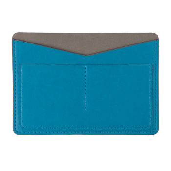 Холдер для паспорта и карт "Emotion", 10*14 см, PU, голубой с серым