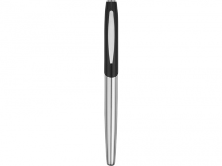 Ручка роллер "Roma", серебристый/черный, черные чернила