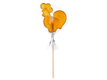 Леденец "Петушок" со вкусом апельсина, желтый, 21 гр.