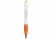 Ручка шариковая с восковым маркером белая/оранжевая