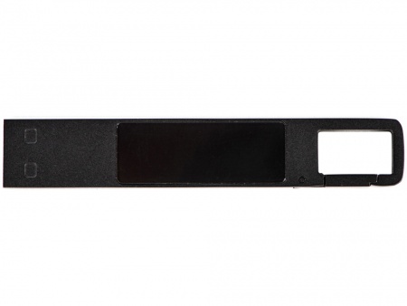 USB 2.0- флешка на 32 Гб c подсветкой логотипа «Hook LED», темно-серый, красная подсветка