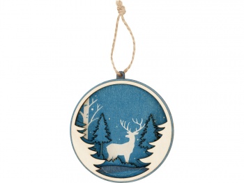 Подвеска деревянная многослойная «Рождественская встреча»