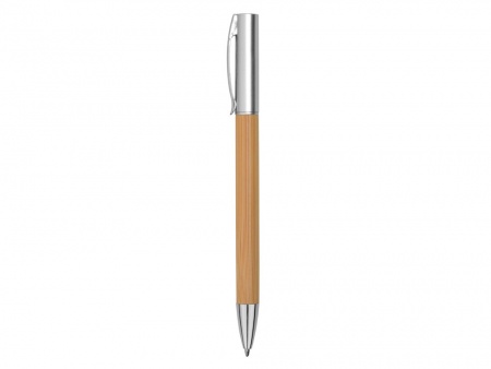 Ручка бамбуковая шариковая "Saga", хром/бамбук