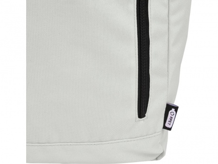 Рюкзак Byron 15,6" объемом 18 л со скручиваемым верхом, изготовленный из переработанного ПЭТ по стандарту GRS, светло-серый