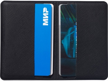 Футляр-книжка на 4-е карты с RFID "Favor", черный