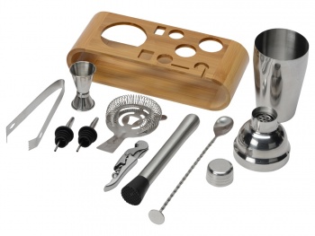 Набор "Bartender" для приготовления коктейлей на бамбуковой подставке