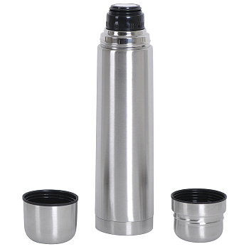 Термос с двумя кружками, D=8 см, H=34,2 см, 1000 мл, металл