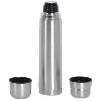 Термос с двумя кружками, D=8 см, H=34,2 см, 1000 мл, металл