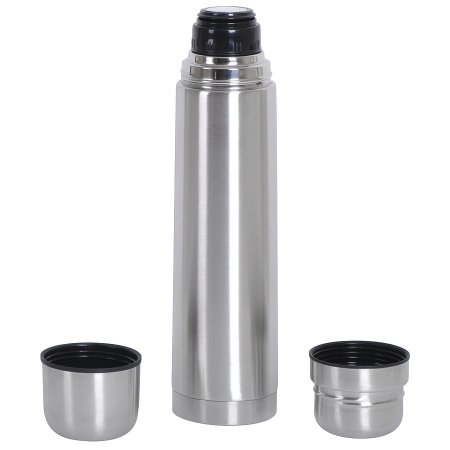 Термос с двумя кружками, D=8 см, H=34,2 см, 1000 мл, металл