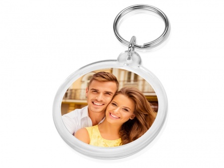 Брелок с возможностью вставки фотографии или рекламного мини-постера, прозрачный